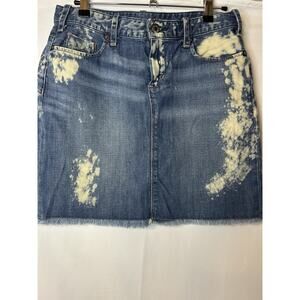 Polo Ralph‎ Lauren Women’s Keiko Denim Mini Skirt Size 4 Blue Jean Acid Wash